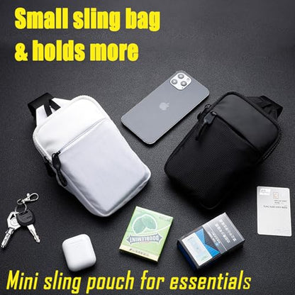 USHAKE Mini Sling Bag Crossbody, Small Chest Shoulder Bag Men Women - color: Light Pink