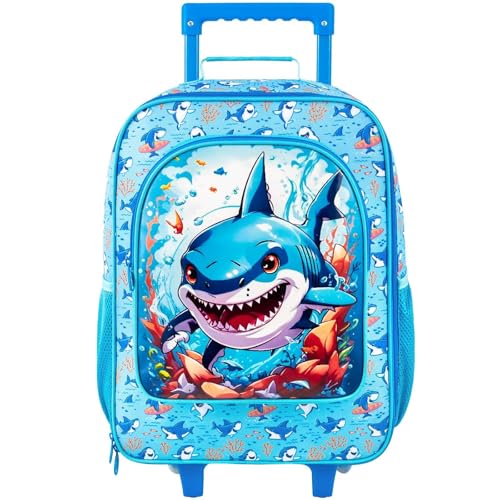 CCJPX Kids Luggage for Boys, 18" Carry on Suitcase with Wheels Shark - color: Shark blue