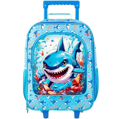 CCJPX Kids Luggage for Boys, 18" Carry on Suitcase with Wheels Shark - color: Shark blue