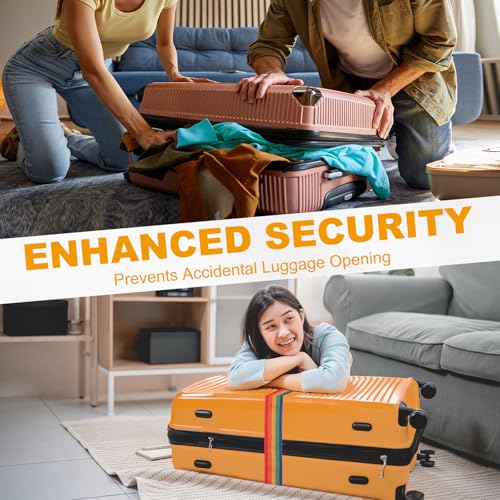 MECCANIXITY Cross Luggage Straps with Quick-Release Buckle Name ID Card Adjustable Suitcase Belt Strap for Suitcase Briefcase Backpack Travel, Red, Pack of 2 - color: Red