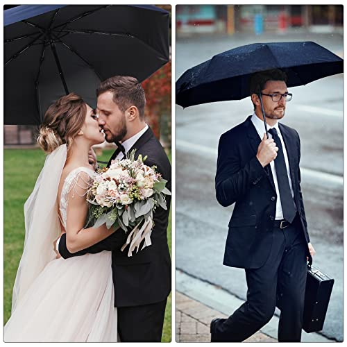 Jexine Windproof Travel Umbrella Compact Small - color: Navy Blue