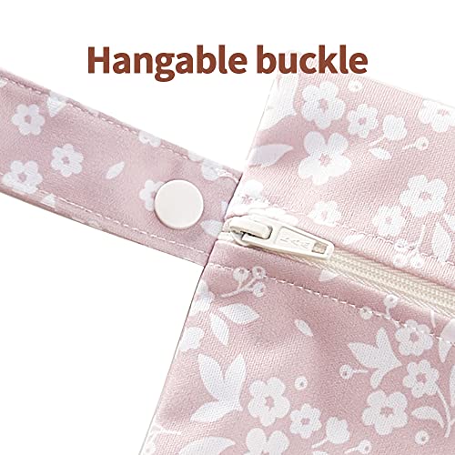 Happy Flute 3 Set Wet Bag Storage Bag Waterproof Washable for Baby - color: Leaf