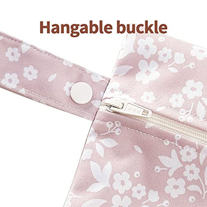 Happy Flute 3 Set Wet Bag Storage Bag Waterproof Washable for Baby - color: Leaf