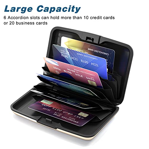 Credit Card Holder, Mini Aluminum Card Wallet RFID Blocking Slim Metal Hard Card Case for Women Men, Beach - color: Beach
