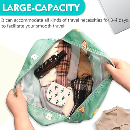 Travel Bag 12PCS Carry on Duffel Bag Bulk Foldable Luggage Spirit Airlines Personal Item Bag Sports Gym Bags Weekender Overnight Bag Nylon Travel Duffel for Women (Green Apple 12PCS) - color: Green Apple 12PCS