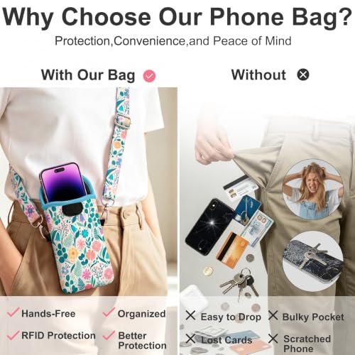 KJQJLY RFID Blocking Neoprene Cell Phone Sleeve (Garden Floral) - color: Garden Floral