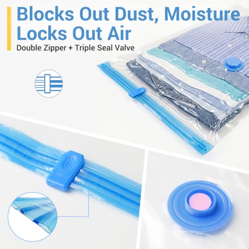 Fygrip 80% Space Saver Vacuum Storage Bags with Hand Pump, 10 Large