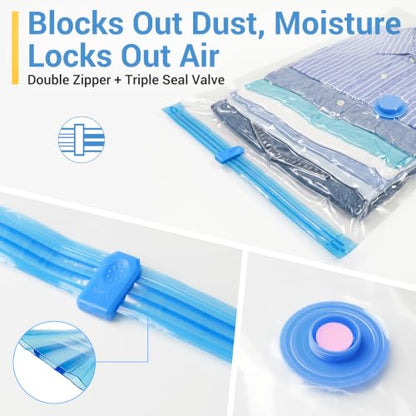 Fygrip 80% Space Saver Vacuum Storage Bags with Hand Pump, 10 Large
