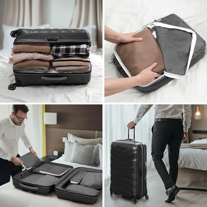 CherryNow 7 Set Compression Travel Packing Cubes for Suitcases, Grey - color: Grey