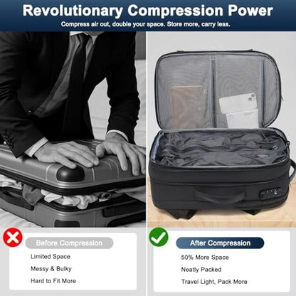 POSO Vacuum Backpack Travel, 60L Expandable Vacuum Seal Backpack with Pump & Laptop Compartment (Fits 17") - color: Dark Gray, size: Vacuum Enabled
