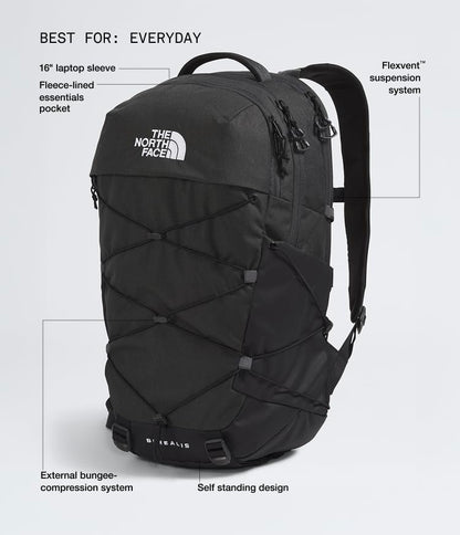 The North Face Borealis Laptop Pack, Asphalt Gy Lt Hth/TNF Blk-NPF, OSFA - color: Asphalt Grey Light Heather/Tnf Black-npf