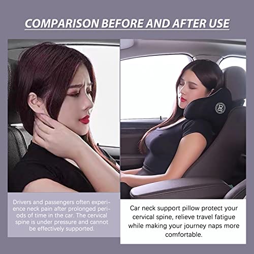 U-Shaped Car Headrest Pillow for Sleeping, 100% Memory Foam Car Pillow - color: Pack of 1/Black/U-shaped