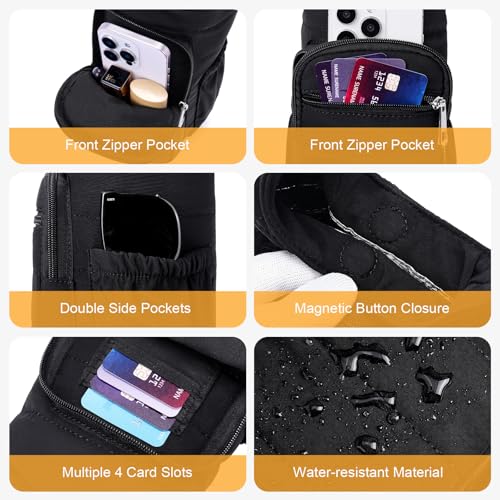 Water Bottle Bag 40 oz Crossbody Bag Insulated Carrier Purse Holder for Walking Hiking with Adjustable Strap - color: Black