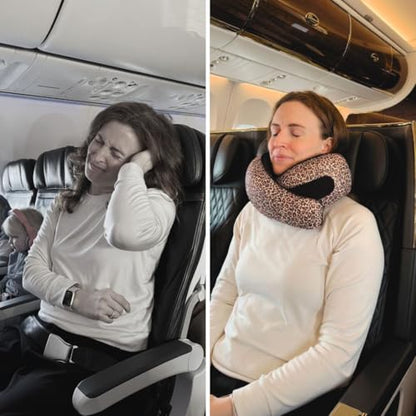 FlyHugz® Neck Travel Pillow Memory Foam Neck Pillow, Leopard Print - color: Leopard Print
