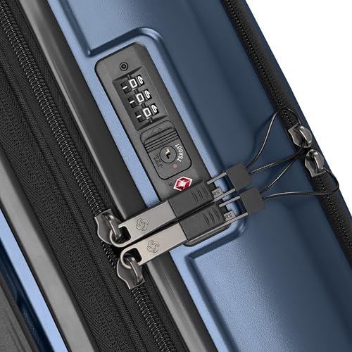 Samsonite 2 Piece Luggage Set with 21/28” Hardside Lightweight Octiv (Carry-On Pro with Front Pocket & Large Checked) Expandable, Four Spinner Wheels, Adjustable Handle, TSA Approved Lock - Blue - color: Blue Denim, size: 2-Piece Set (Pro 21 with Front Po