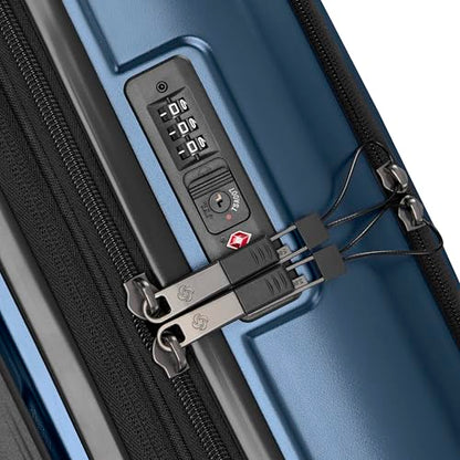 Samsonite 2 Piece Luggage Set with 21/28” Hardside Lightweight Octiv (Carry-On Pro with Front Pocket & Large Checked) Expandable, Four Spinner Wheels, Adjustable Handle, TSA Approved Lock - Blue - color: Blue Denim, size: 2-Piece Set (Pro 21 with Front Po