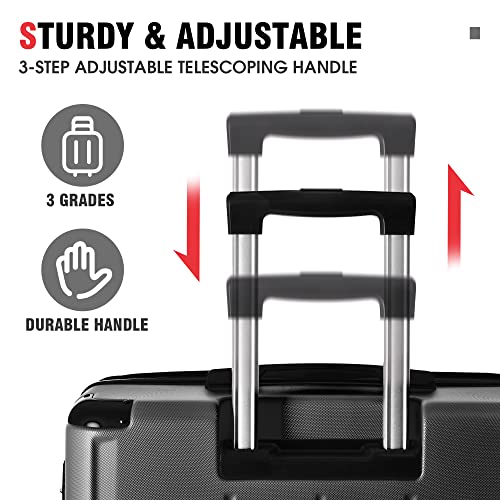 Merax 20" Hardshell Carry-On Luggage Airline Approved with TSA Lock - color: Black Single, size: 20 Inch