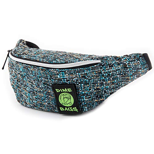 Dime Bags Fanny Pack, Durable Hempster Exterior, Compact Lightweight Waist Bag with Adjustable Strap for Everyday Use & Travel, Hidden Pocket & Interchangeable Patch (Glass) - color: Glass