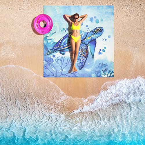 Beach Blanket Sandproof Extra Large Beach Mat Adults Waterproof Sand Free - color: See Turtle, size: 79" X110"