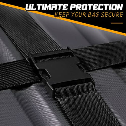 Eccliy 12 Pack Luggage Straps Suitcase Belts Wide Adjustable Packing Straps Travel Belts Accessories for Business Packing(Black) - color: Black