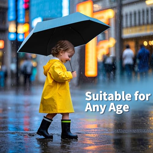 Yoobure Mini Travel Umbrella with Case, Compact Folding Umbrella - color: Sky Blue