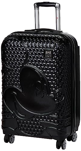 FUL Mickey Mouse Disney Kids Suitcase Set | 21" Carry-On & 26" Medium & 29" Large Checked Suitcases | ABS, 360 Wheels and Expandable | Black - color: Black, size: 21/25/29 Inch (3-Piece Set)