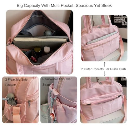 Gym Bag Sport Duffel Overnight Weekender Travel Bag with wet pocket and shoe pocket M04 Pink - color: M4-Pink