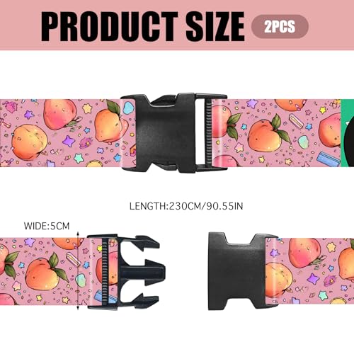 Nuxovilar Luggage Straps Set for Suitcase 1.96x71in Polyester - color: YZX03593, size: 1.96"x70.86"