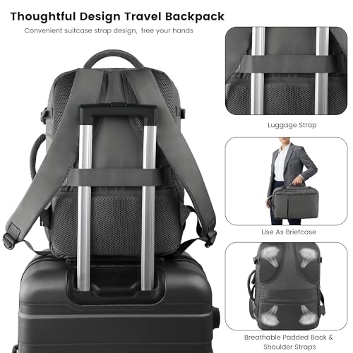 TANTOMI Travel Backpack for Women, Laptop Bag, 23L Carry on Backpack - color: Dark Grey, size: Large