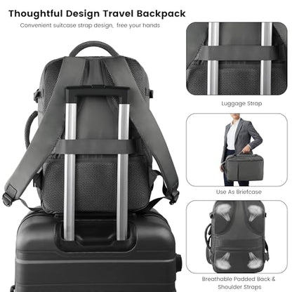 TANTOMI Travel Backpack for Women, Laptop Bag, 23L Carry on Backpack - color: Dark Grey, size: Large