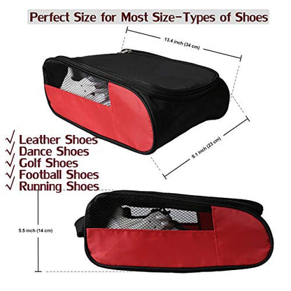 Outdoor Golf Shoes Bags Travel Mesh Zippered Sport Shoe Bag Red - color: Red