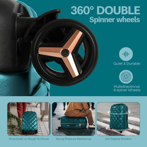 25'' Luggage,Expandable,PC Hardshell Suitcases w/Wheels - color: TEAL, size: 25 inch Single Piece