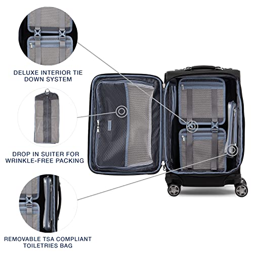 Travelpro Platinum Elite Carry-On Luggage Spinner, Black, 21-Inch - color: Shadow Black, size: Carry-On 21-Inch