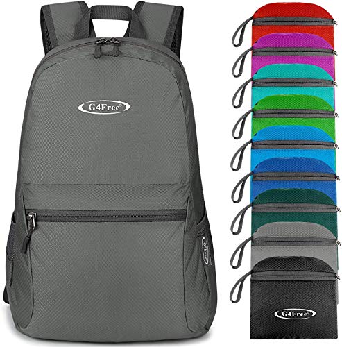 G4Free 20L Lightweight Packable Backpack Travel Hiking Daypack Foldable Backpack for Men Women - color: Grey Update, size: 20L
