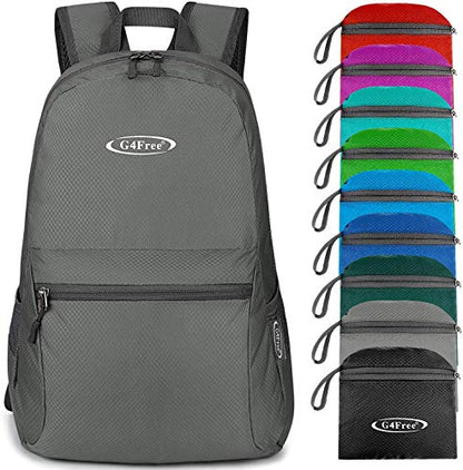 G4Free 20L Lightweight Packable Backpack Travel Hiking Daypack Foldable Backpack for Men Women - color: Grey Update, size: 20L