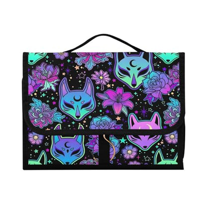MNSRUU 3 PCS Toiletry Bag, Magic Fox with Camellia Hanging Makeup bag for Toiletries Travel Toiletry Organizer Bags Portable Clear Toiletry Kit - color: Pattern 06