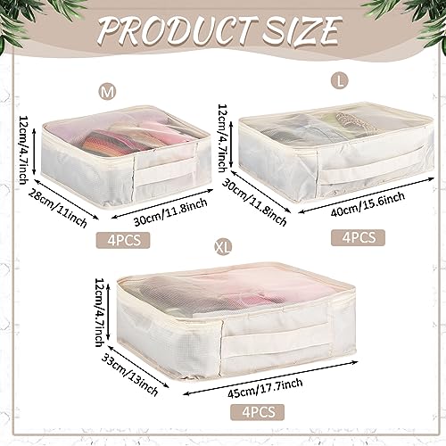 Silkfly 12 Pcs Packing Cubes for Travel,XL, L, M,Classic,Light Khaki - color: Light Khaki, size: XL, L, M, style: Classic