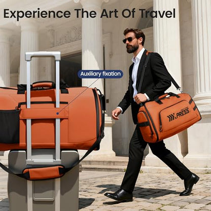 2-in-1 Convertible Garment Bag w/Shoulder Strap - color: Orange