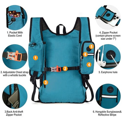 Seektop 15L Small Hiking Backpack for Women Men, Lightweight Hiking Daypack - color: Teal Blue, size: 15L
