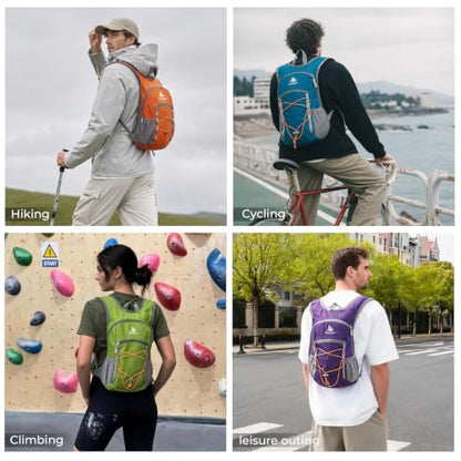 14L Small Hiking Backpack, Packable Travel Daypack for Men Women - color: Grey