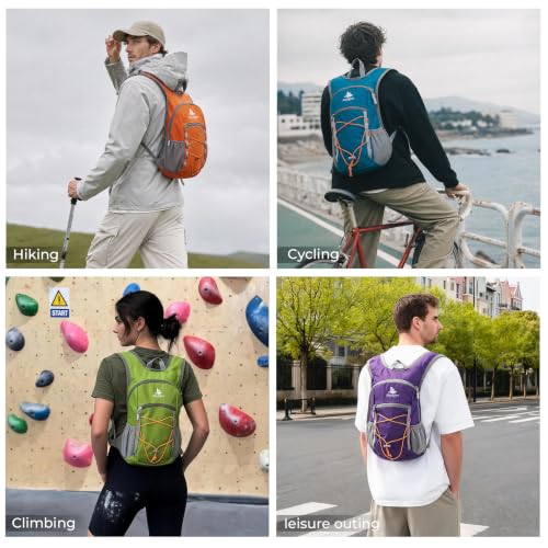 14L Small Hiking Backpack, Packable Travel Daypack for Men Women - color: Grey