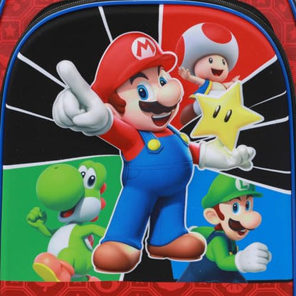 Bioworld Super Mario Bros 16 Retractable Trolly Backpack with Rolling Wheels - color: SMB Retractable