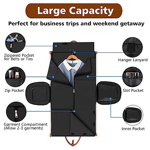 Convertible 2-in-1 Garment Bags for Travel with Waterproof Shoe Compartment - color: A-off White