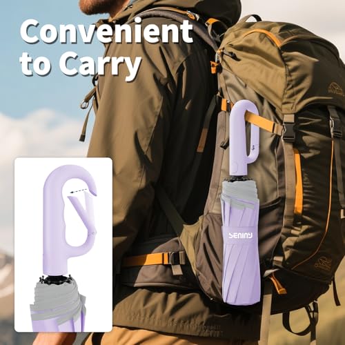 Seniny Travel Umbrella with UV Sun Protection, Large Rain Umbrellas - color: Purple