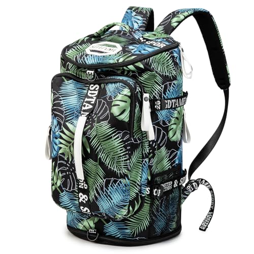 Gym Duffle Bag Backpack,4‑Way Waterproof with Shoe Compartment Travel Hiking Laptop - color: Bronze