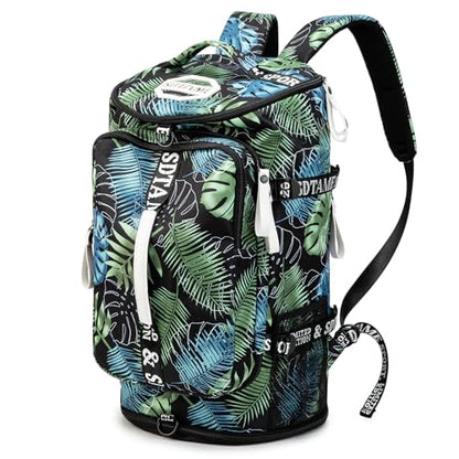 Gym Duffle Bag Backpack,4‑Way Waterproof with Shoe Compartment Travel Hiking Laptop - color: Bronze