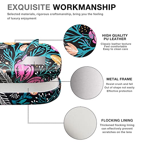 molshine Hard Shell Sunglasses Case,Classic Large Glasses Case for Women Men,Sunglass Eyeglasses - color: Tulip