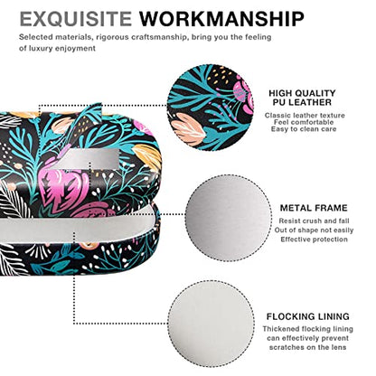 molshine Hard Shell Sunglasses Case,Classic Large Glasses Case for Women Men,Sunglass Eyeglasses - color: Tulip