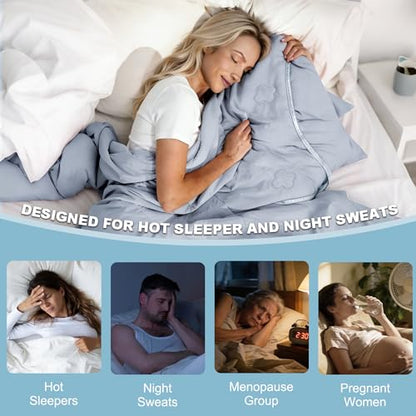 Cooling Throw Blanket for Hot Sleepers,Lightweight Summer Blanket(50"x70") - color: Light Blue, size: Throw(50" x 70")