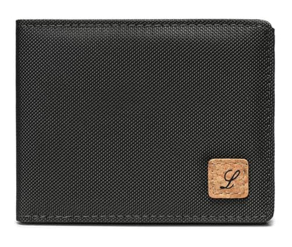 Lanyani Minimalist Fabric Wallet Bifold RFID Blocking - color: Black and Black